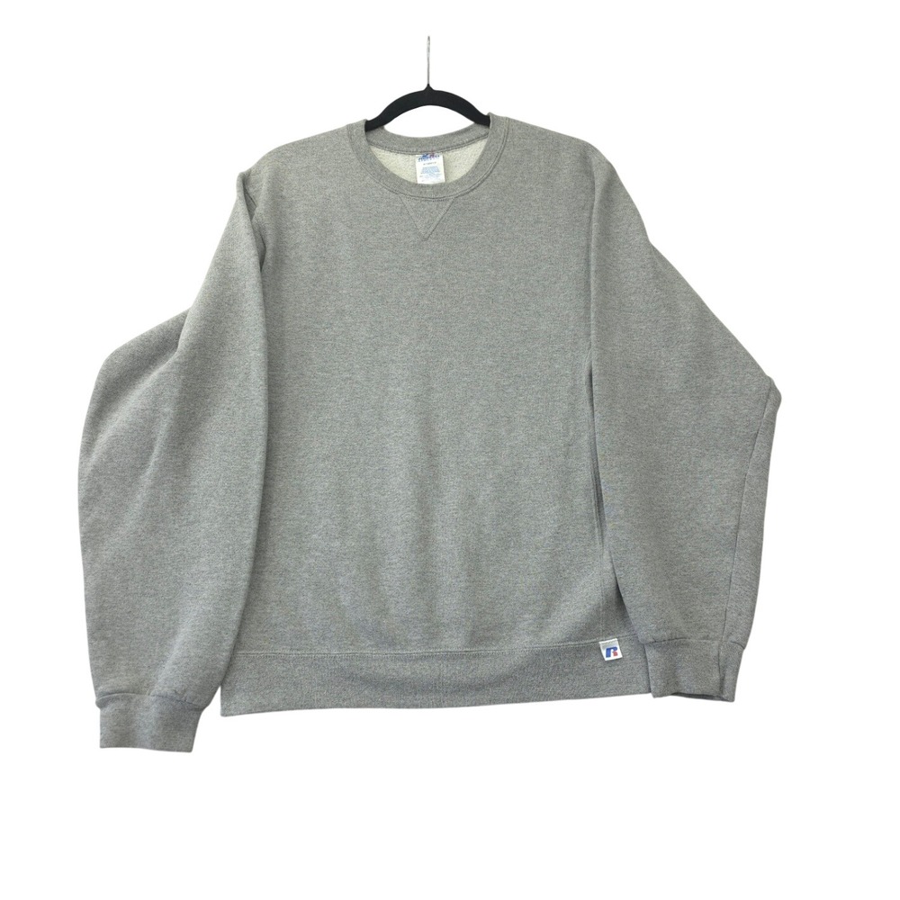 Russell Athletic Gray Crewneck Sweatshirt Mens Small V-Stitch Fleece Pullover